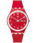 Swatch Unisex Swiss Poppy Field White And Red Silicone Strap Watch 34mm Gw705