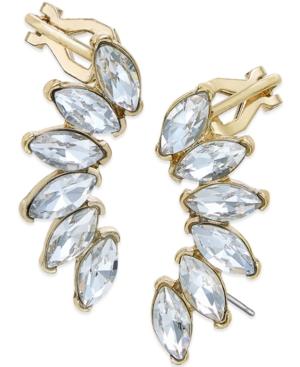 Abs By Allen Schwartz Gold-tone Marquise Crystal Climber Earrings