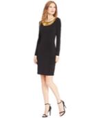 Calvin Klein Long-sleeve Hardware-trim Sheath