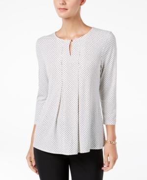 Charter Club Dotted Keyhole Top, Created For Macy's