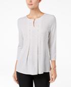 Charter Club Dotted Keyhole Top, Created For Macy's