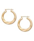 Signature Gold 14k Gold Earrings, Diamond Accent Round Twist Hoop Earrings