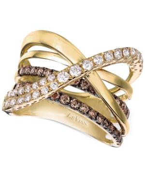 Le Vian Chocolatier Gladiator Diamond Crisscross Ring (1-1/3 Ct. T.w.) In 14k Gold