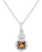Le Vian Chocolatier Diamond Double Halo 18 Pendant Necklace (5/8 Ct. T.w.) In 14k White Gold