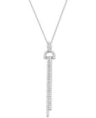 Wrapped In Love Diamond Two-row Linear Drop Pendant Necklace (1/2 Ct. T.w.) In 14k White Gold