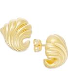 Small Shrimp Button Earrings In 14k Gold