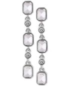 T Tahari Silver-tone Crystal Drop Earrings
