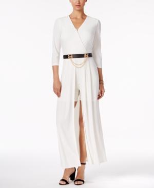 Ny Collection Belted Maxi Romper