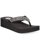 Yellow Box Africa Rhinestone Platform Wedge Thong Sandals Women's Shoes