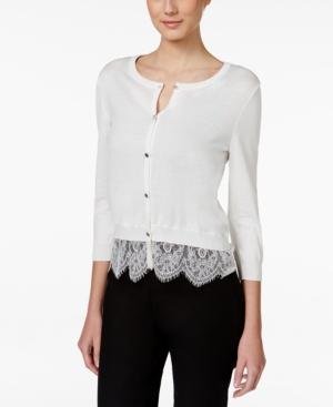 Cece Lace-hem Cardigan