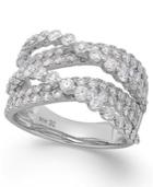 Diamond Crossover Ring In 14k White Gold (2-1/4 Ct. T.w.)
