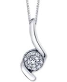 Sirena Diamond Halo Swirl 18 Pendant Necklace (1 Ct. T.w.) In 14k White Gold