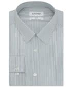 Calvin Klein Steel Slim-fit Non-iron Performance Pool Blue Stripe Dress Shirt