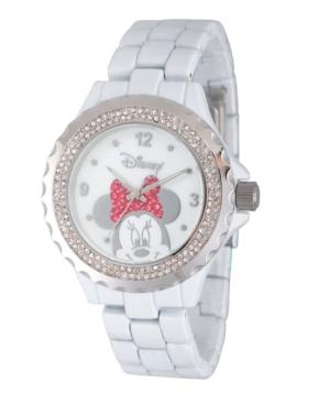 Disney Minnie Mouse Women's Enamel Sparkle White Alloy Watch