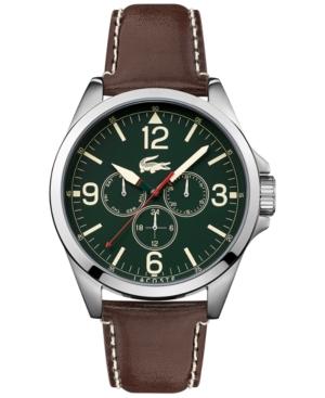Lacoste Men's Montreal Brown Leather Strap Watch 44mm 2010806