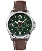 Lacoste Men's Montreal Brown Leather Strap Watch 44mm 2010806