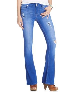 Celebrity Pink Jeans Juniors' Ripped Low-rise Flare Jeans, Medium Wash