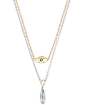 Swarovski Two-tone Crystal & Eye Double Layer Pendant Necklace