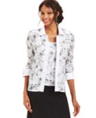 R & M Richards Sequined Contrast Lace Jacket And Shell