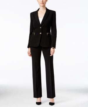 Tahari Asl Zip-pocket Two-button Pantsuit