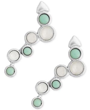 Lucky Brand Silver-tone Stone Ear Climber Earrings