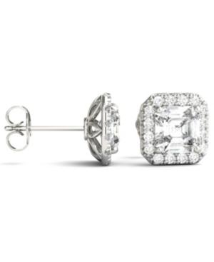 Moissanite Asscher Halo Earrings (3 Ct. Tw.) In 14k White Gold