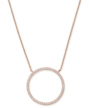 Inc International Concepts Rose Gold-tone Pave Open Circle Pendant Necklace, Only At Macy's