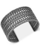 Lucky Brand Silver-tone Openwork Pave Cuff Bracelet