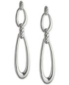 Nambe Braid Double Loop Earrings In Sterling Silver, Only At Macy's