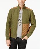 Guess Men's Quilted Colorblocked Coat