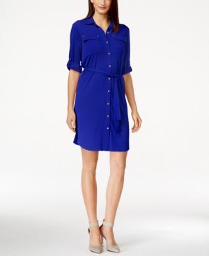 Calvin Klein Tie-belt Collared Shirt Dress