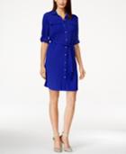 Calvin Klein Tie-belt Collared Shirt Dress