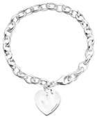 Giani Bernini Heart Tag Chain Bracelet In Sterling Silver, Created For Macy's
