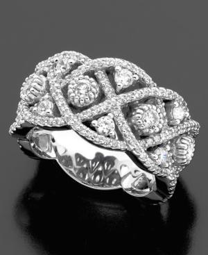 14k White Gold Ring, Diamond Twist (1-1/2 Ct. T.w.)