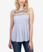 Lucky Brand Cotton Embroidered Tank Top