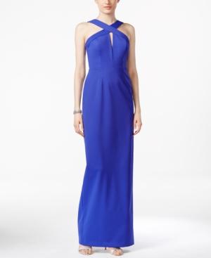 Adrianna Papell Sleeveless Keyhole Cross-front Gown