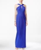 Adrianna Papell Sleeveless Keyhole Cross-front Gown