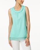 Charter Club Cotton Crochet-trim Top, Only At Macy's