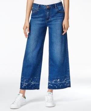 Rachel Rachel Roy Splattered Ocean Wash Gaucho Jeans