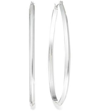 Charter Club Silver-tone Inside Out Hoop Earrings