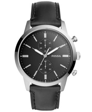 Fossil Men's Chronograph Townsman Black Leather Strap Watch 44mm