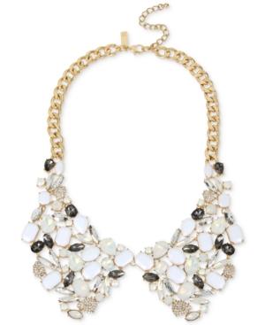 Inc International Concepts Gold-tone Multi-stone And Crystal Lapel Collar Necklace, Only At Macy's