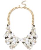 Inc International Concepts Gold-tone Multi-stone And Crystal Lapel Collar Necklace, Only At Macy's