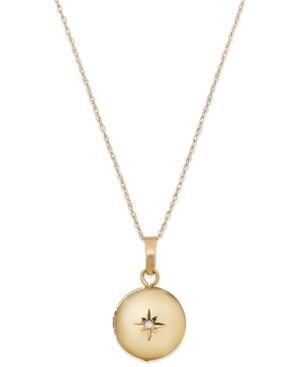 Diamond Cutout Star Locket Pendant Necklace In 14k Gold (1/10 Ct. T.w.)
