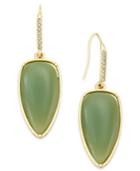 Inc International Concepts Gold-tone Green Stone Point Drop Earrings, Only At Macy's