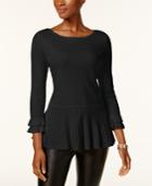 Charter Club Peplum-hem Sweater, Created For Macy's