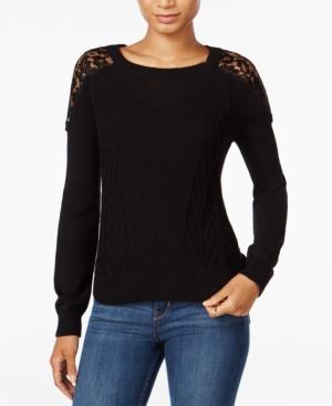 Maison Jules Crochet Lace Sweater, Only At Macy's