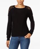 Maison Jules Crochet Lace Sweater, Only At Macy's