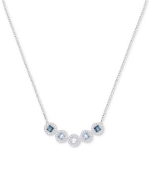 Swarovski Silver-tone Blue & Clear Crystal Collar Necklace
