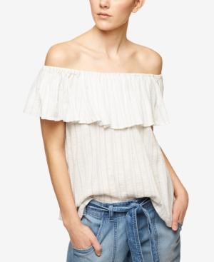 Sanctuary Misha Cotton Off-the-shoulder Flounce Top